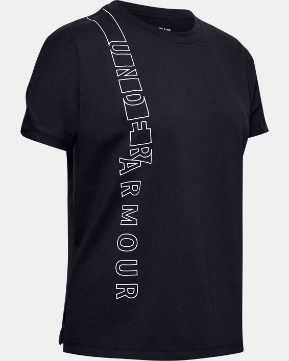 Women's UA Lighter Longer Graphic T-Shirt, Black, pdpMainDesktop image number 4